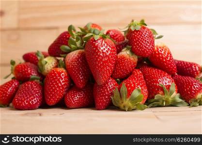 strawberries on garden&rsquo;s table, outdoor picture