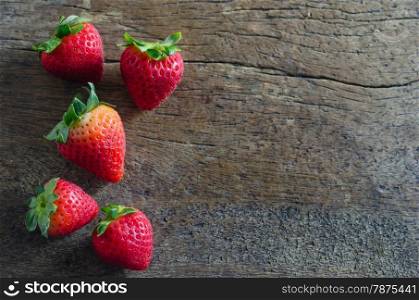 strawberries. still life fresh strawberries over wooden background
