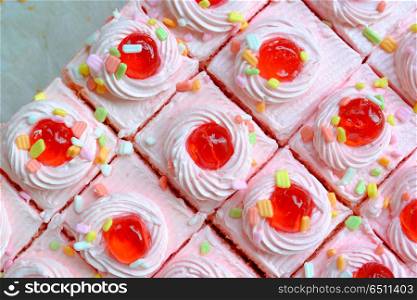 strawberry cake with cake sprinkles