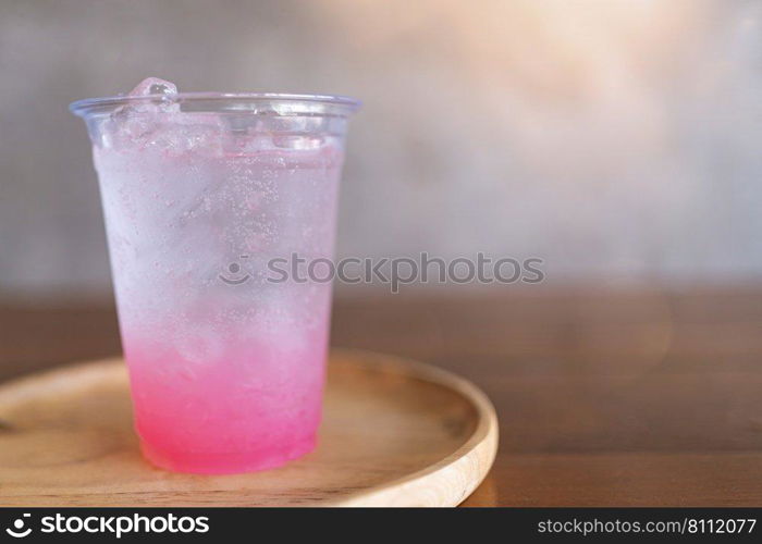 strawberry cocktail. Fresh summer cocktail with strawberry and ice cubes.