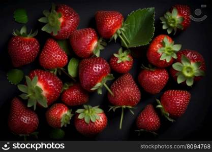 Strawberry farm organic. Summer ripe top. Generate Ai. Strawberry farm organic. Generate Ai