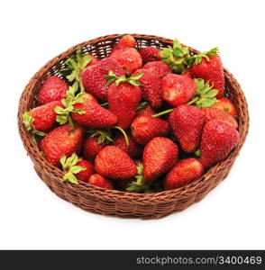 strawberry in lug-box isolated on a white background