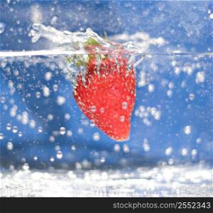 Strawberry in water