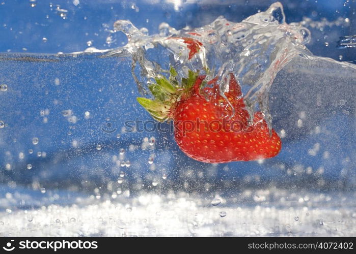 Strawberry in water