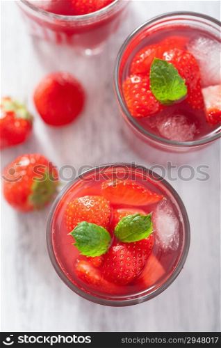 strawberry juice with mint summer drink