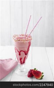 strawberry milkshake table