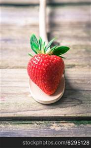 Strawberry on wooden background