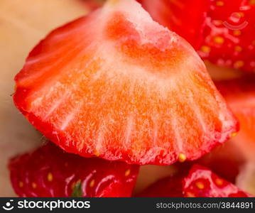 Strawberry Piece Representing Organic Products And Fruit