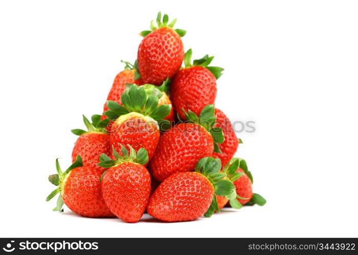 strawberry pile isolated on white background