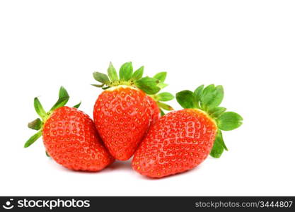 strawberry pile isolated on white background