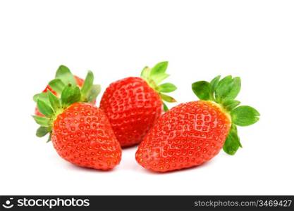 strawberry pile isolated on white background