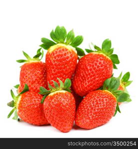 strawberry pile isolated on white background