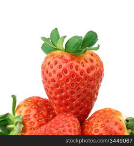 strawberry pile on white background