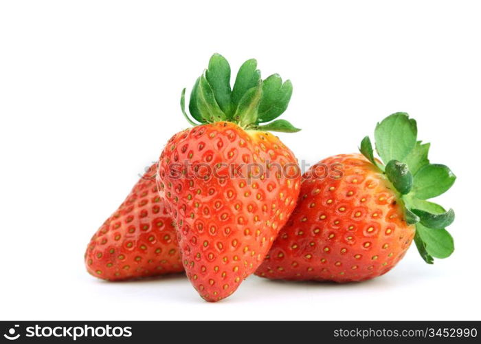 strawberry pile on white background