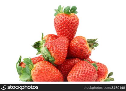 strawberry pile on white background