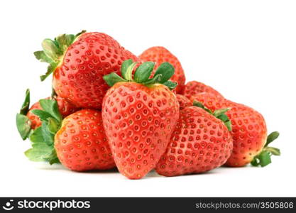 strawberry pile on white background