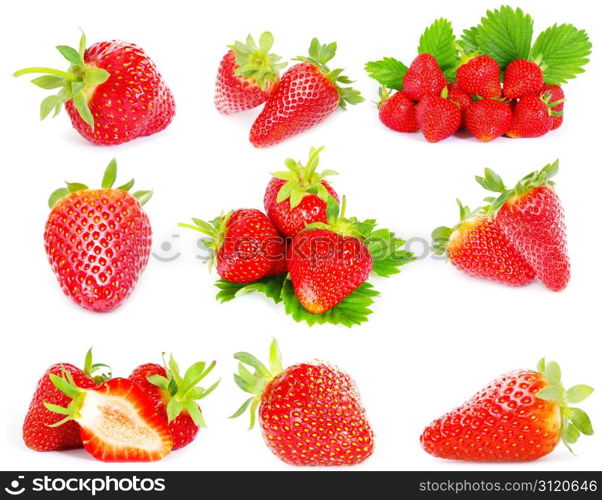 Strawberry set isolated on white