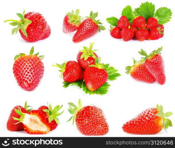 Strawberry set isolated on white