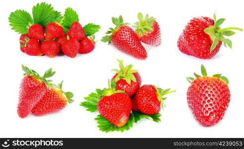 Strawberry set isolated on white