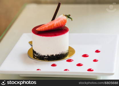 strawberry shortcake on white dish