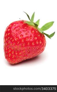 Strawberry. Single fresh strawberry on a white background