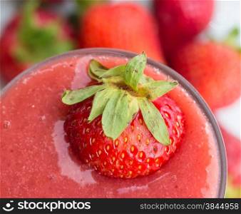 Strawberry Smoothie Indicating Milk Shake And Drinks