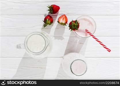 strawberry smoothie milk jug