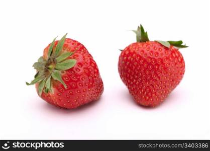 Strawberry. Two fresh strawberries on a white background
