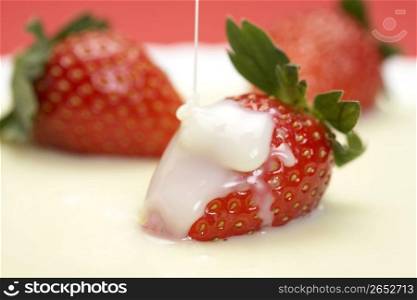 Strawberry with milk