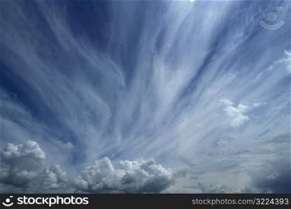 Streaks Of Clouds In A Blue And Gray Sky