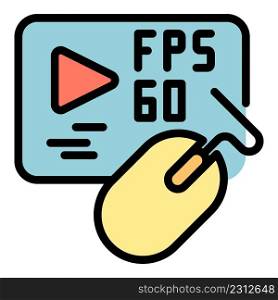 Stream online gaming icon. Outline stream online gaming vector icon color flat isolated. Stream online gaming icon color outline vector