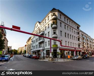 Street and Crossroads in the Center of Berlin, Germany
