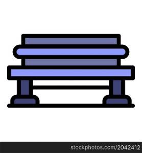 Street bench icon. Outline street bench vector icon color flat isolated. Street bench icon color outline vector