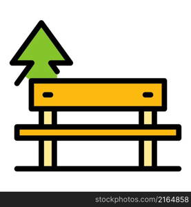 Street bench icon. Outline street bench vector icon color flat isolated. Street bench icon color outline vector