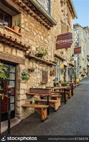 Street cafe in the old French town