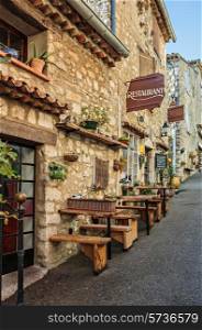 Street cafe in the old French town