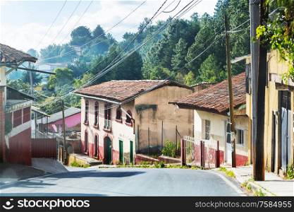 Street in mexican mounntains village