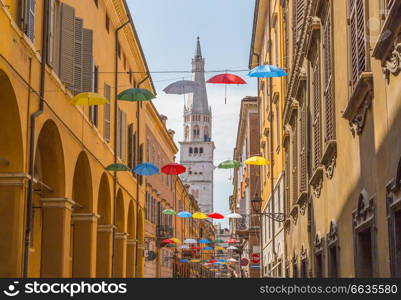 Street in Modena Emilia Romagna Italy.. Street in Modena Emilia Romagna Italy