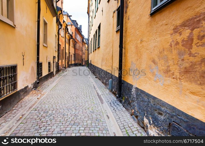 street in old town Galma Stan, Stockholm, Sweden