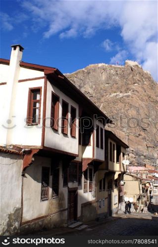 Street in old town of Afyon in Turkey