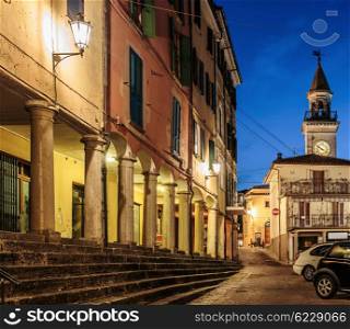 Street in the old town in San Marino at night