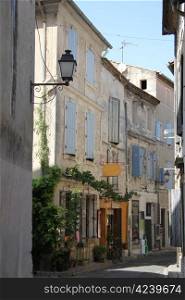 Street in the Provence, plastered houses in various colors