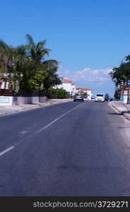 Street in the small seaside town of Cyprus