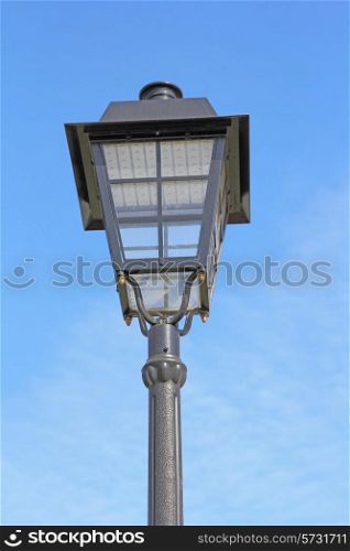 street lamp against the background of blue sky