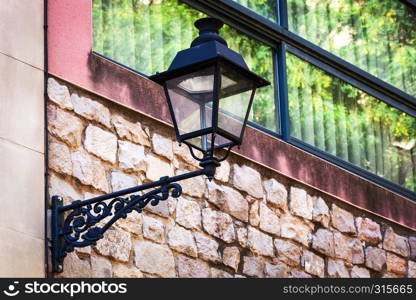 street lamp on the building background