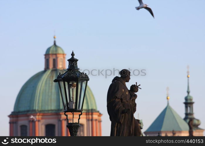 street lamps and beautiful buildings defocused at the background