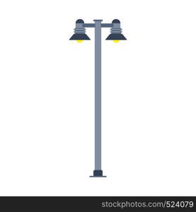 Street light vector icon design isolated white. Lamp lantern city silhouette urban. Classic vintage outdoor flat post