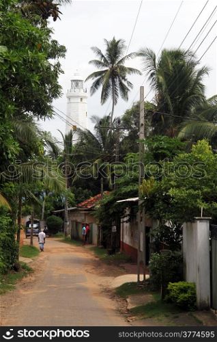 Street near Dondra lighthouse, Sri Lanka