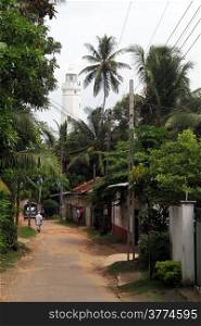 Street near Dondra lighthouse, Sri Lanka