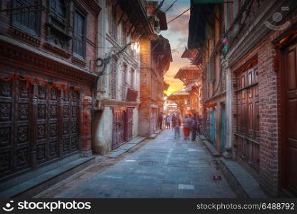 Street of the city of Kadmandu. Nepal. Himalayas